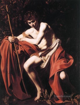 ヌード Painting - 洗礼者聖ヨハネ2 カラヴァッジョのヌード